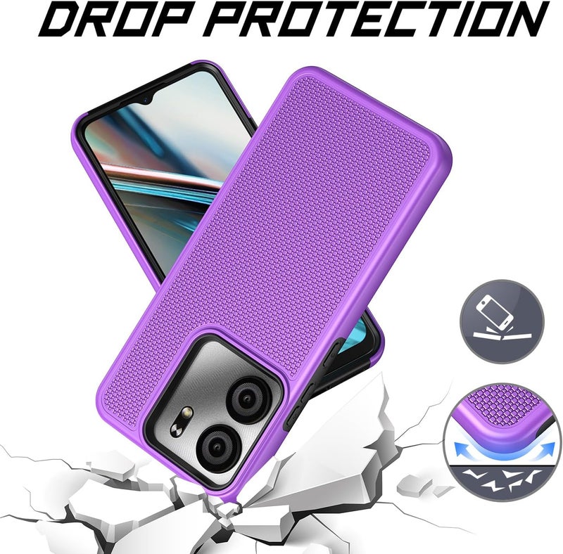 Mocotto for BLU View 5 Phone Case with Tempered Glass Screen Protector,Dual Layer Heavy Duty Shockproof Protection Phone Case Cover for BLU View 5 (Purple) - Image 5